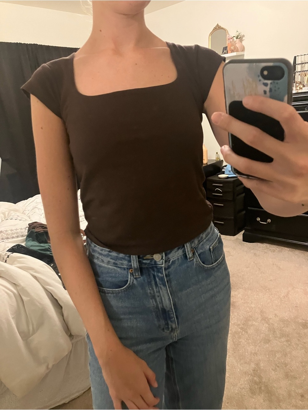 Wild Fable brown square neck top
